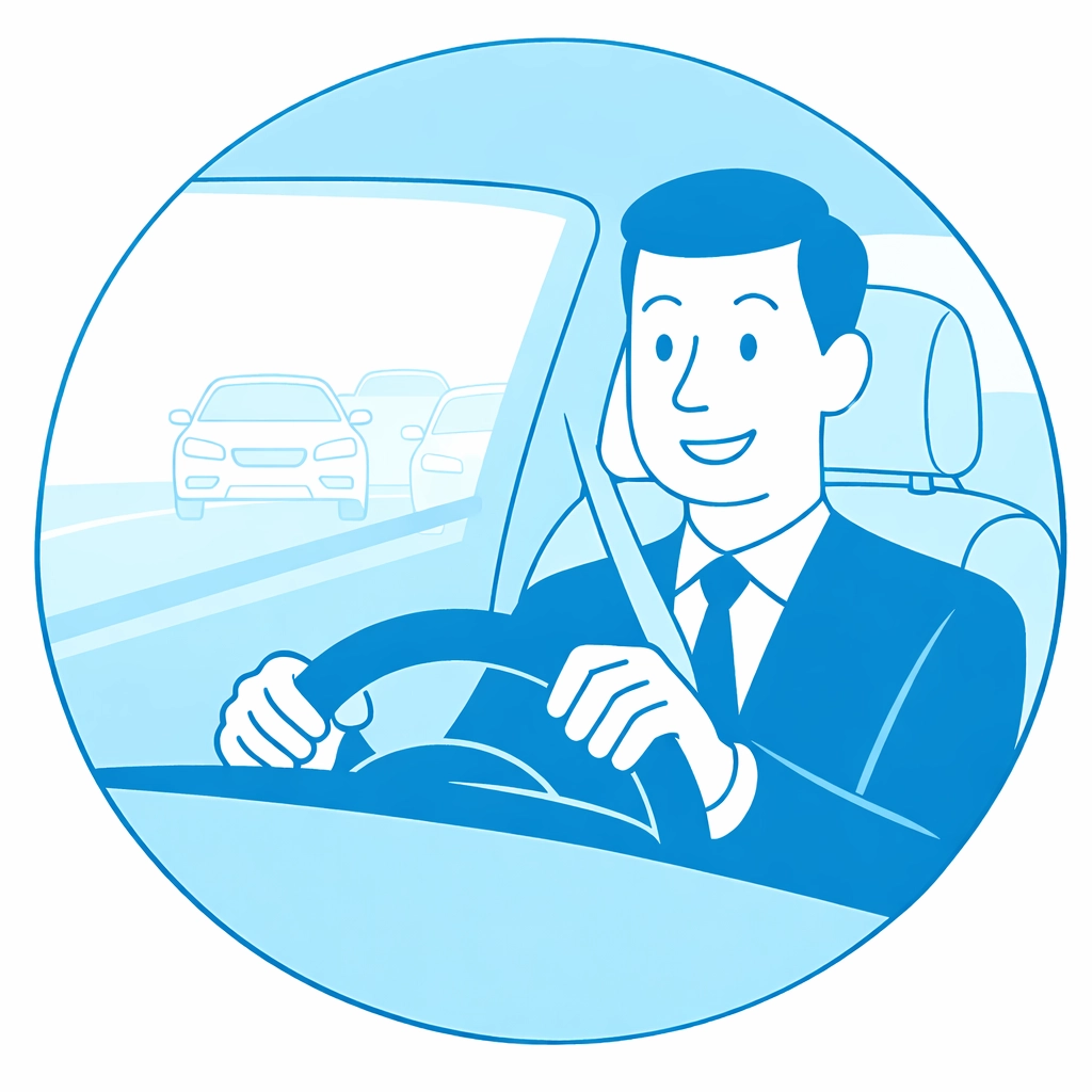 Usuario corporativo utilizando vehículo arrendado