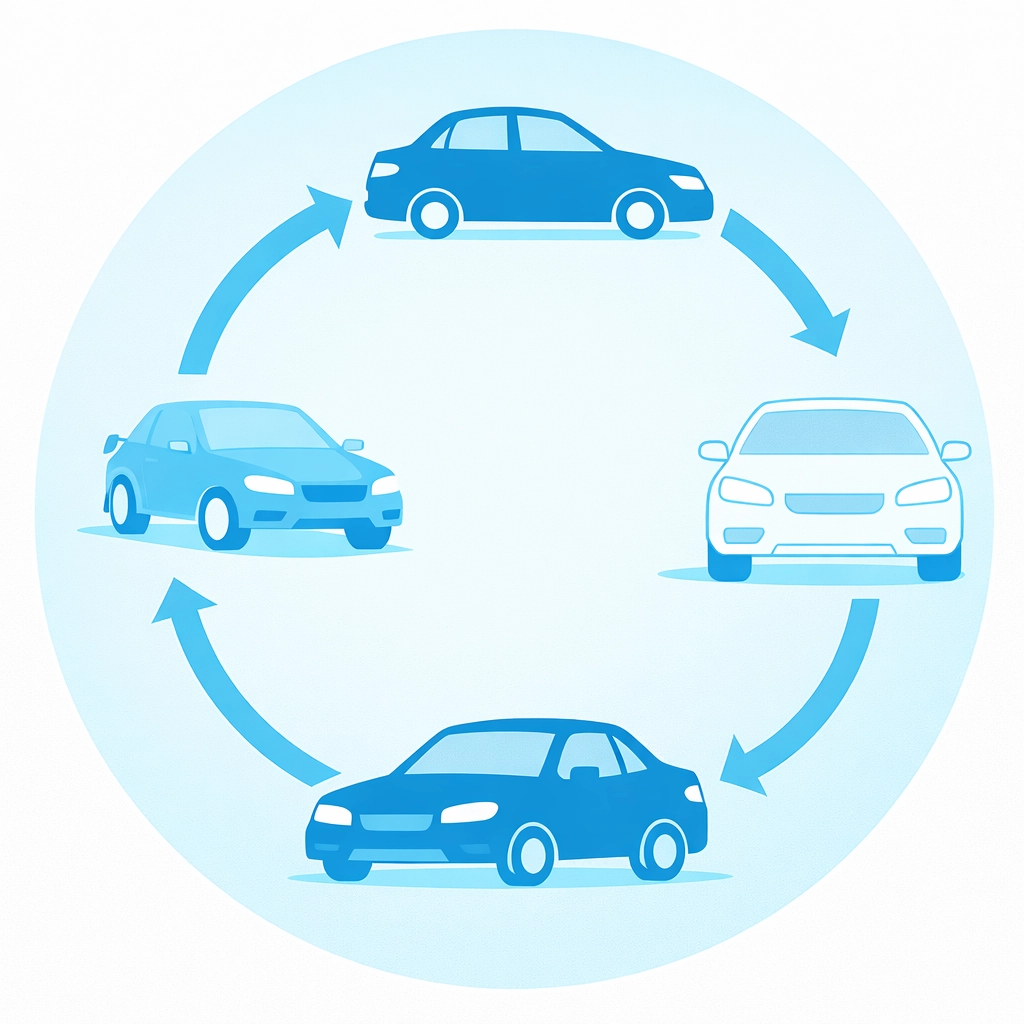 Vehículo de flota en ruta optimizada