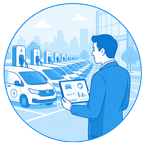 • Dashboard con indicadores de consumo energético, autonomía y mantenimiento.